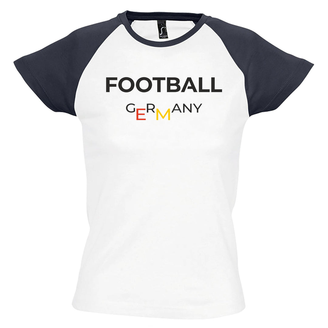 Fussball EM 24 T-Shirt Football Germany Damen personalisiert mit Rückenummer - DTF BEE
